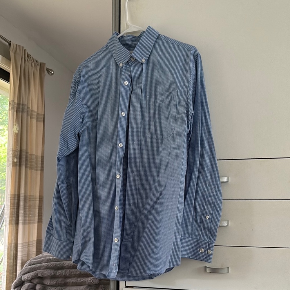 Duluth Trading Company Blue Checkered Men's Shirt